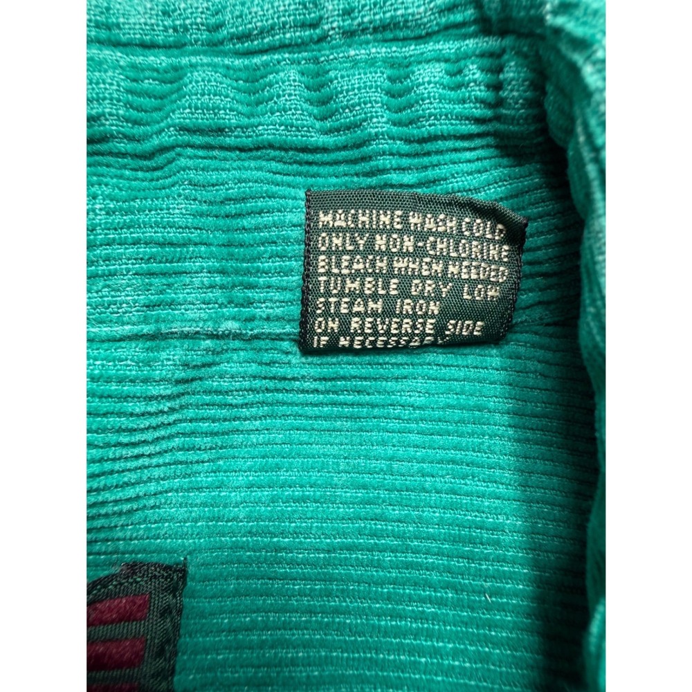 High Sierra Vintage Corduroy Shirt XL Green Teal Button Cotton Distressed Grunge - Picture 6 of 16